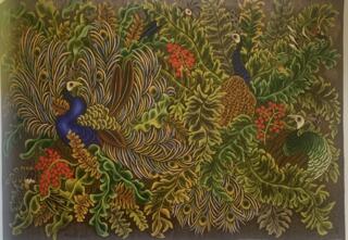 Vente aux enchères : tapisserie  Scolopendres, carton de Dom Robert de 1969