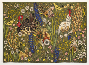 Vente aux enchères : tapisserie Mille fleurs sauvages